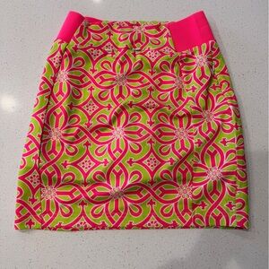 Vibrant Pink and Green Patterned Women's Skort Gretchen Scott